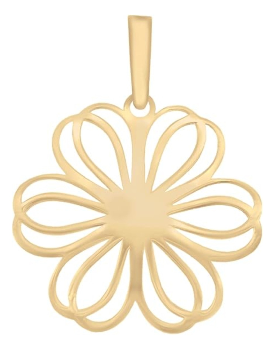 Dije de flor de oro amarillo 14 K