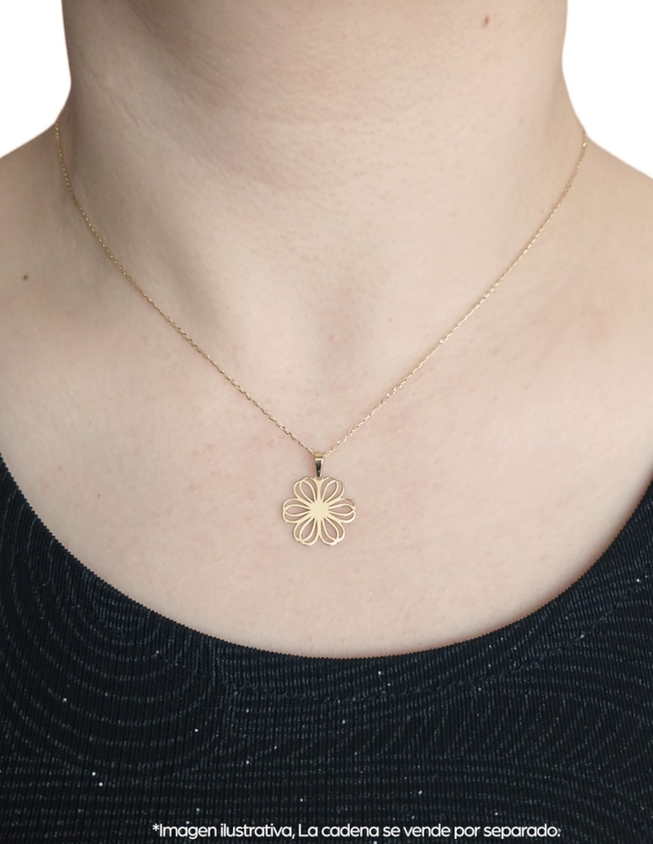 Dije de flor de oro amarillo 14 K 2