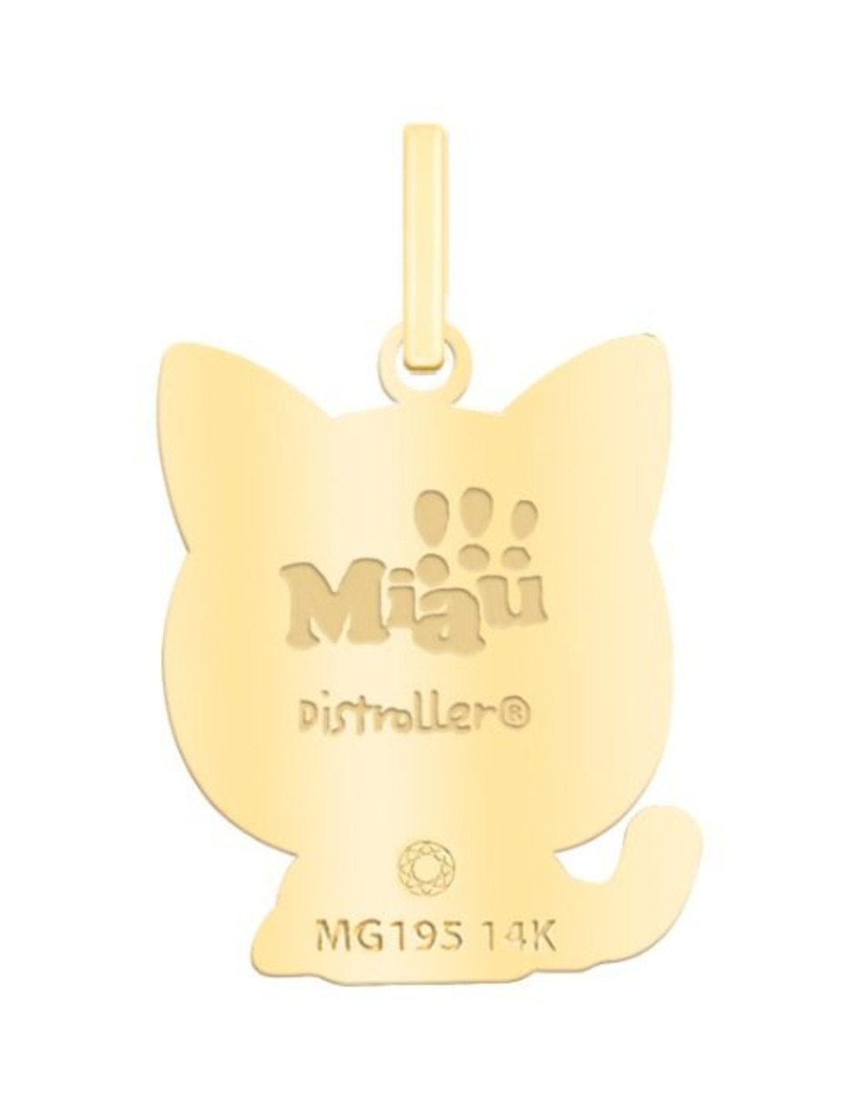 Dije de gato distroller de oro amarillo 14 K 3