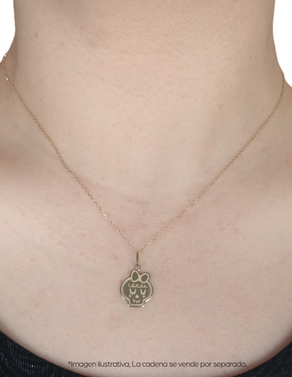 Dije de calavera distroller de oro amarillo 14 K 2