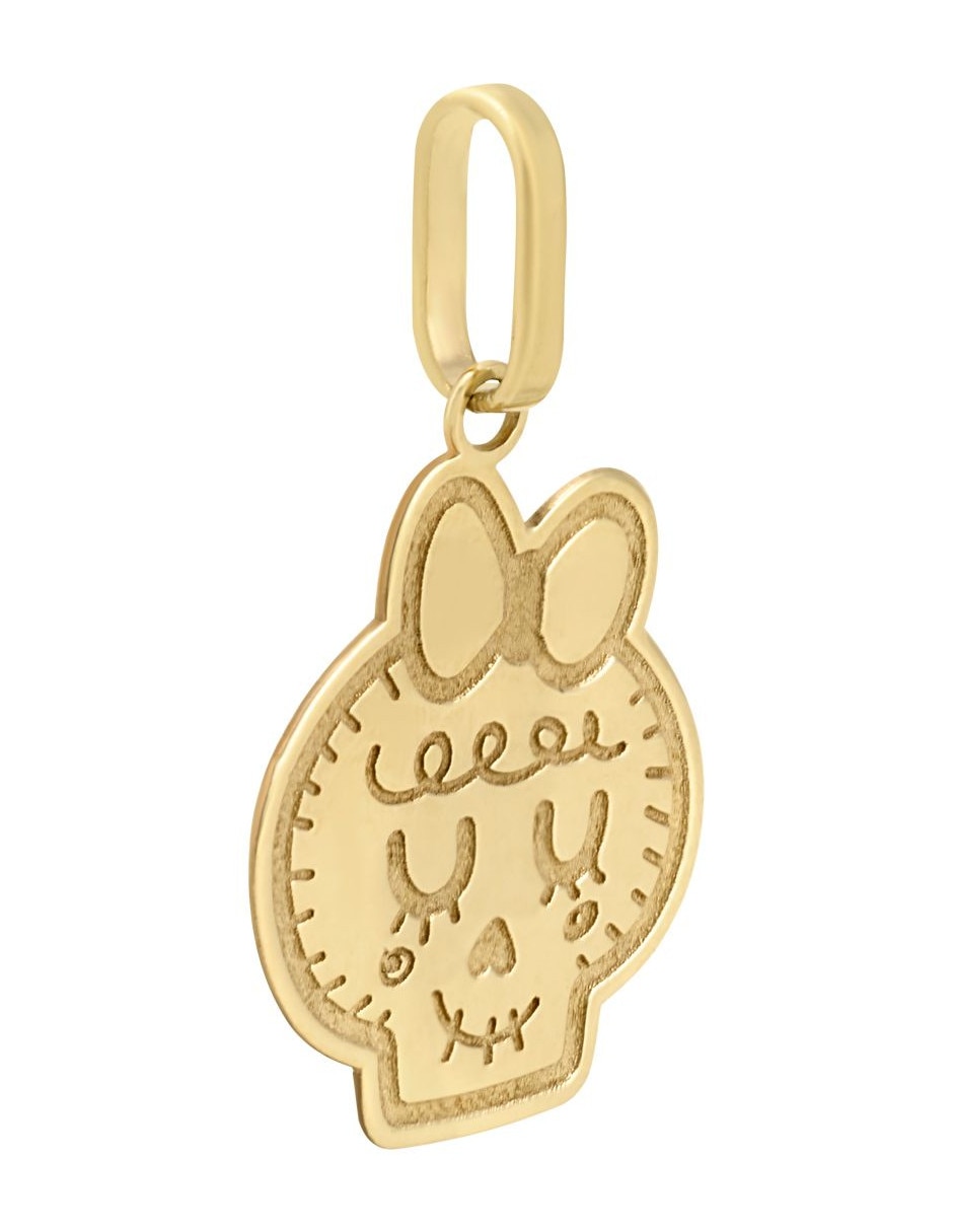 Dije de calavera distroller de oro amarillo 14 K 4
