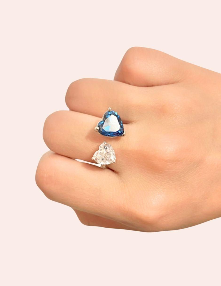 Anillo de corazón P 925 de plata zirconia brillante 2