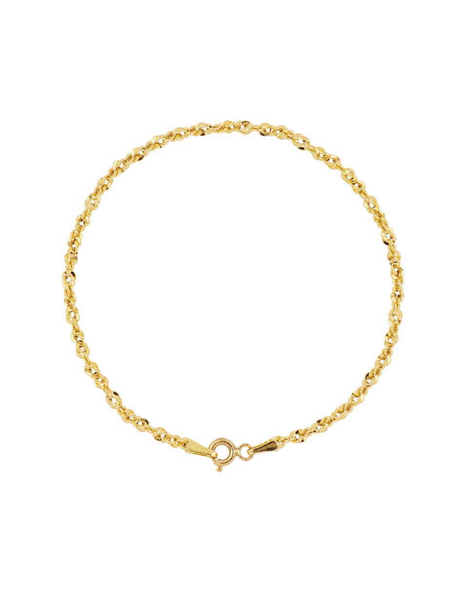 Pulsera de oro amarillo 14 k con acabado pulido