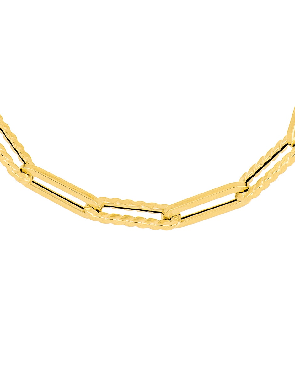 Pulsera de oro amarillo 14 k con acabado brillante 2