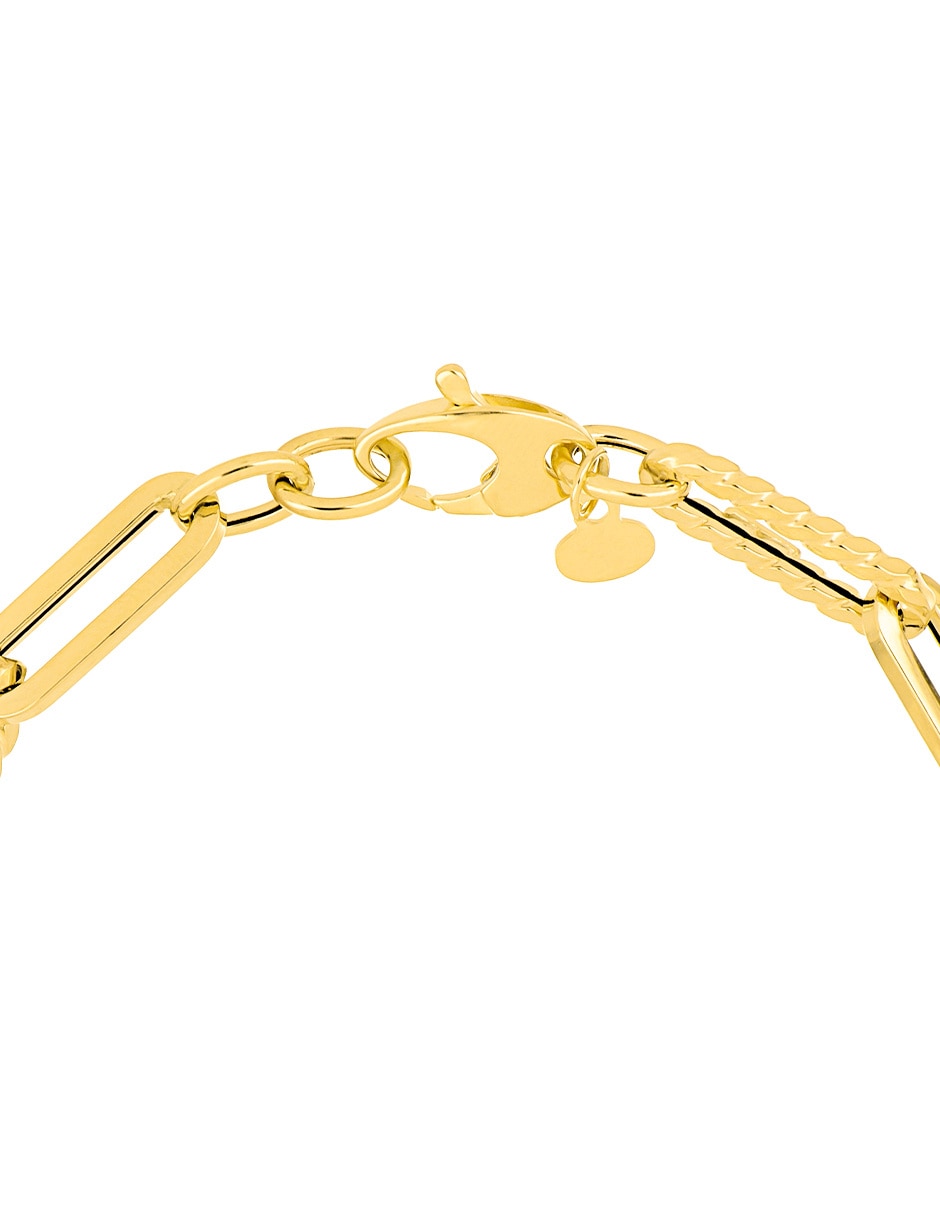 Pulsera de oro amarillo 14 k con acabado brillante 3