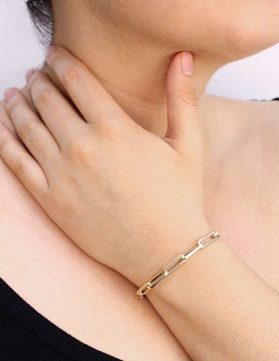 Pulsera de oro amarillo 14 k con acabado brillante 4