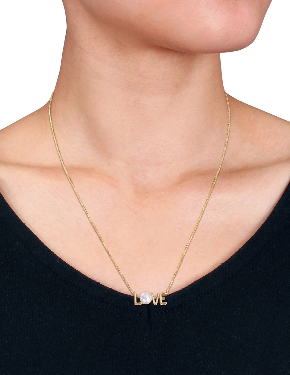 Collar Love de oro amarillo 14 K 3