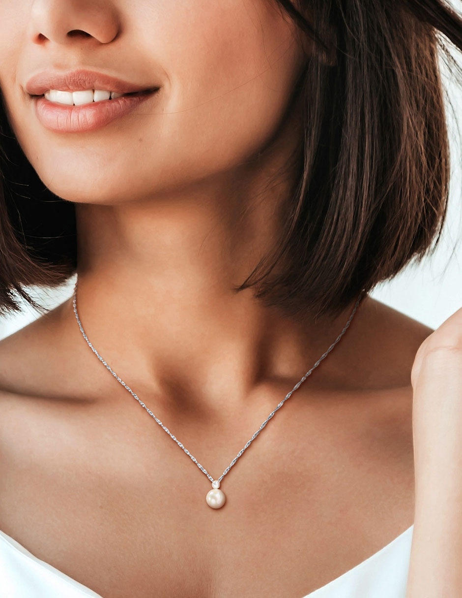 Collar de oro blanco 14 K 3