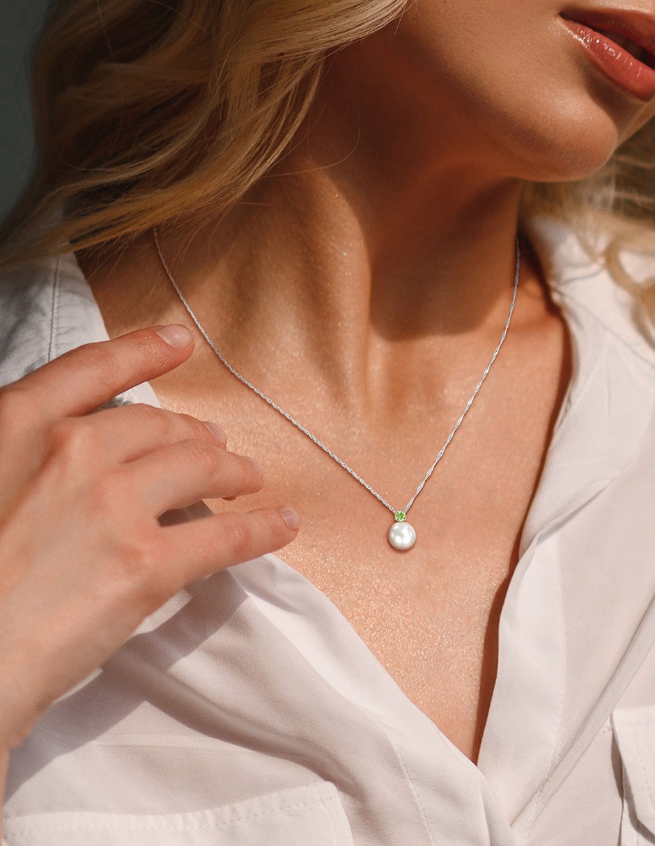 Collar de oro blanco 14 K 3
