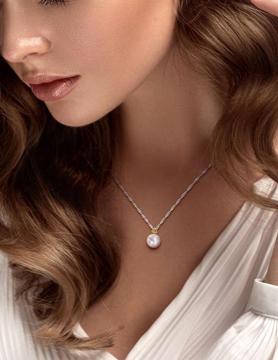 Collar de oro blanco 14 K 3