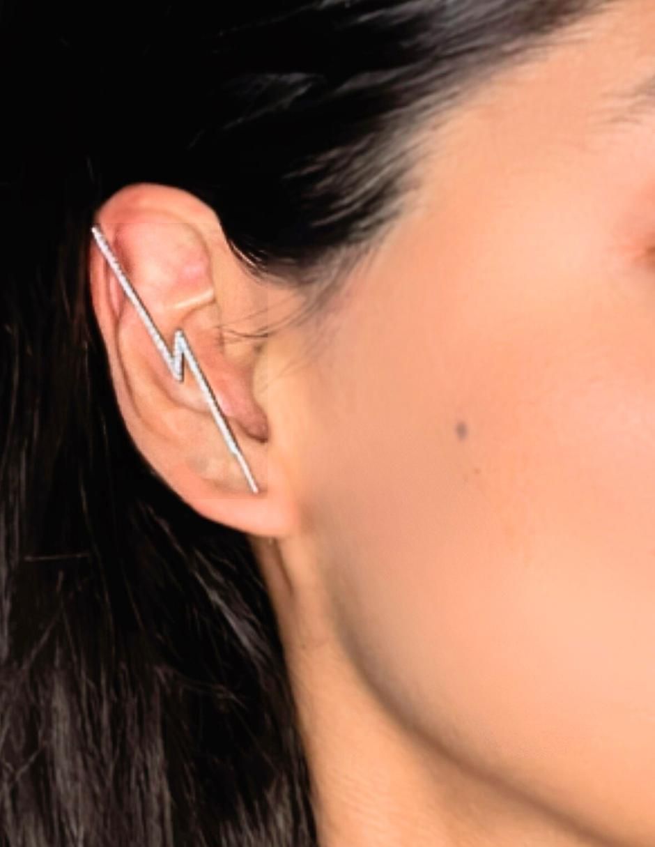Piercing de rayo de plata P 925 con acabado pavé zirconia 3
