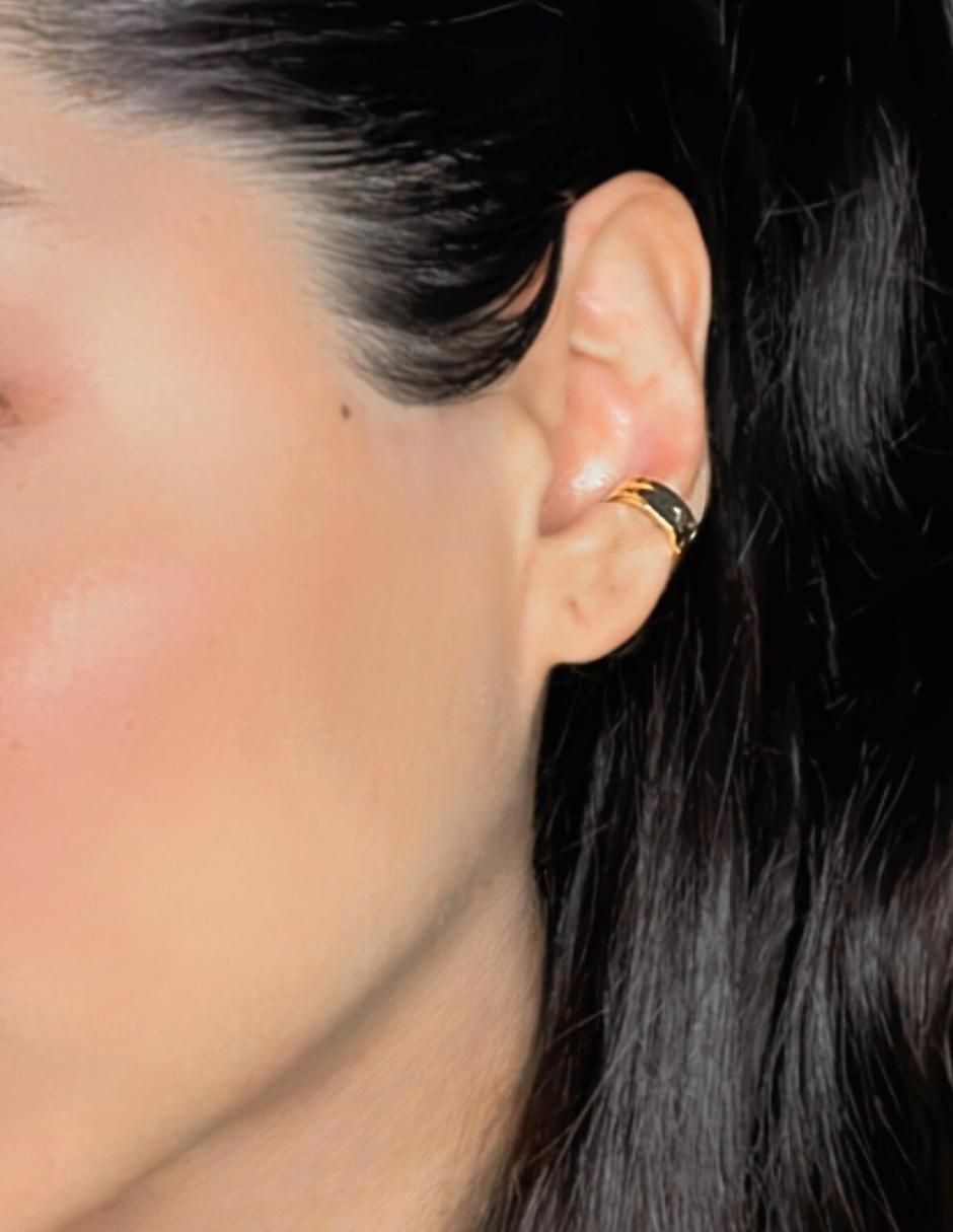 Aretes circulares de plata P 925 con acabado baño de oro 4