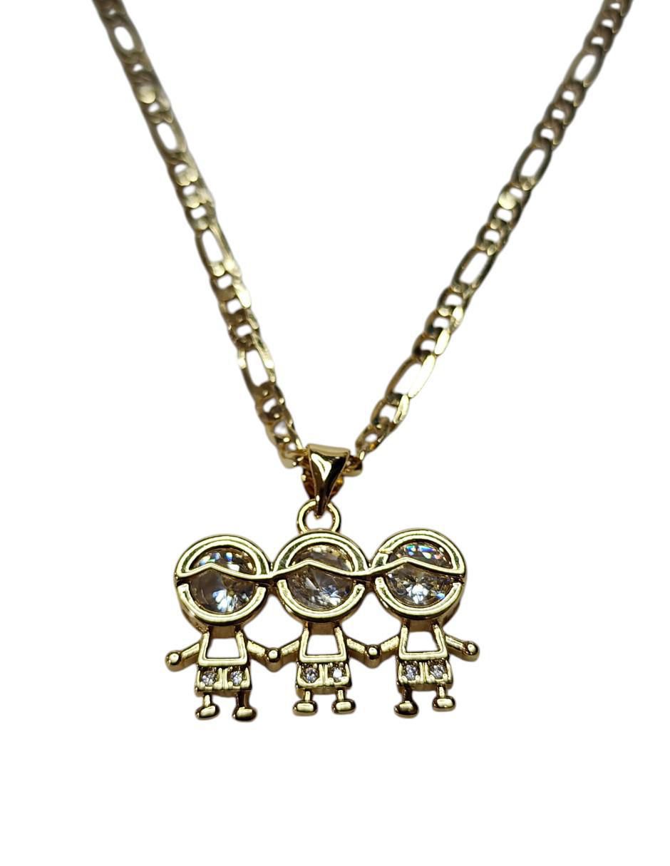 Collar con dije de niño de oro laminado 14 K Collar con dije de niño de oro laminado 14 K