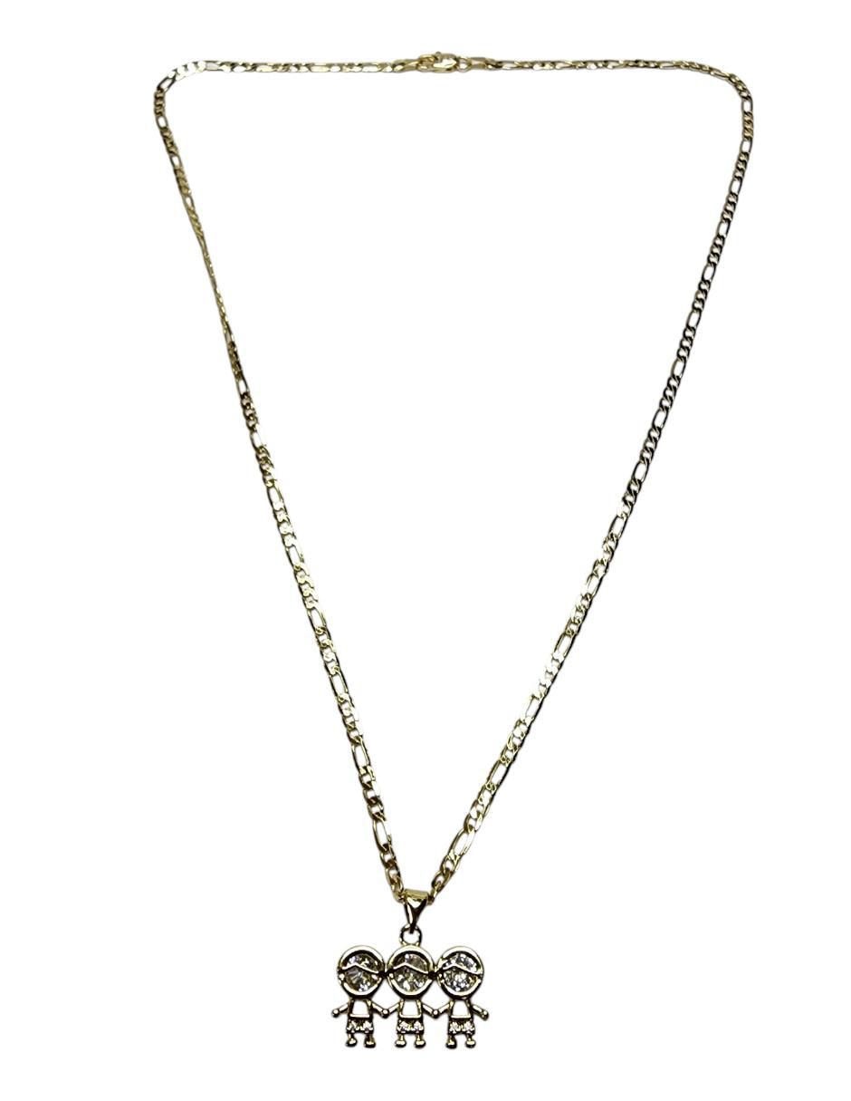 Collar con dije de niño de oro laminado 14 K 2
