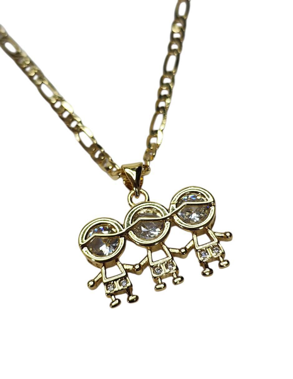 Collar con dije de niño de oro laminado 14 K 5