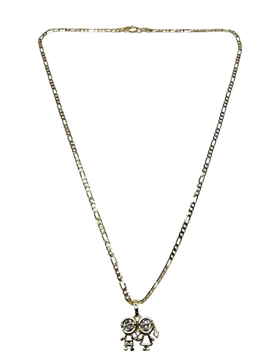 Collar con dije de niño de oro laminado 14 K 2