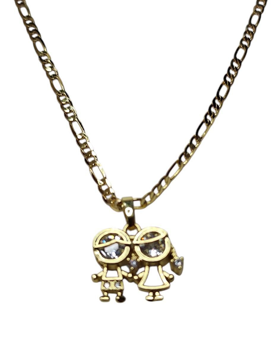 Collar con dije de niño de oro laminado 14 K 5