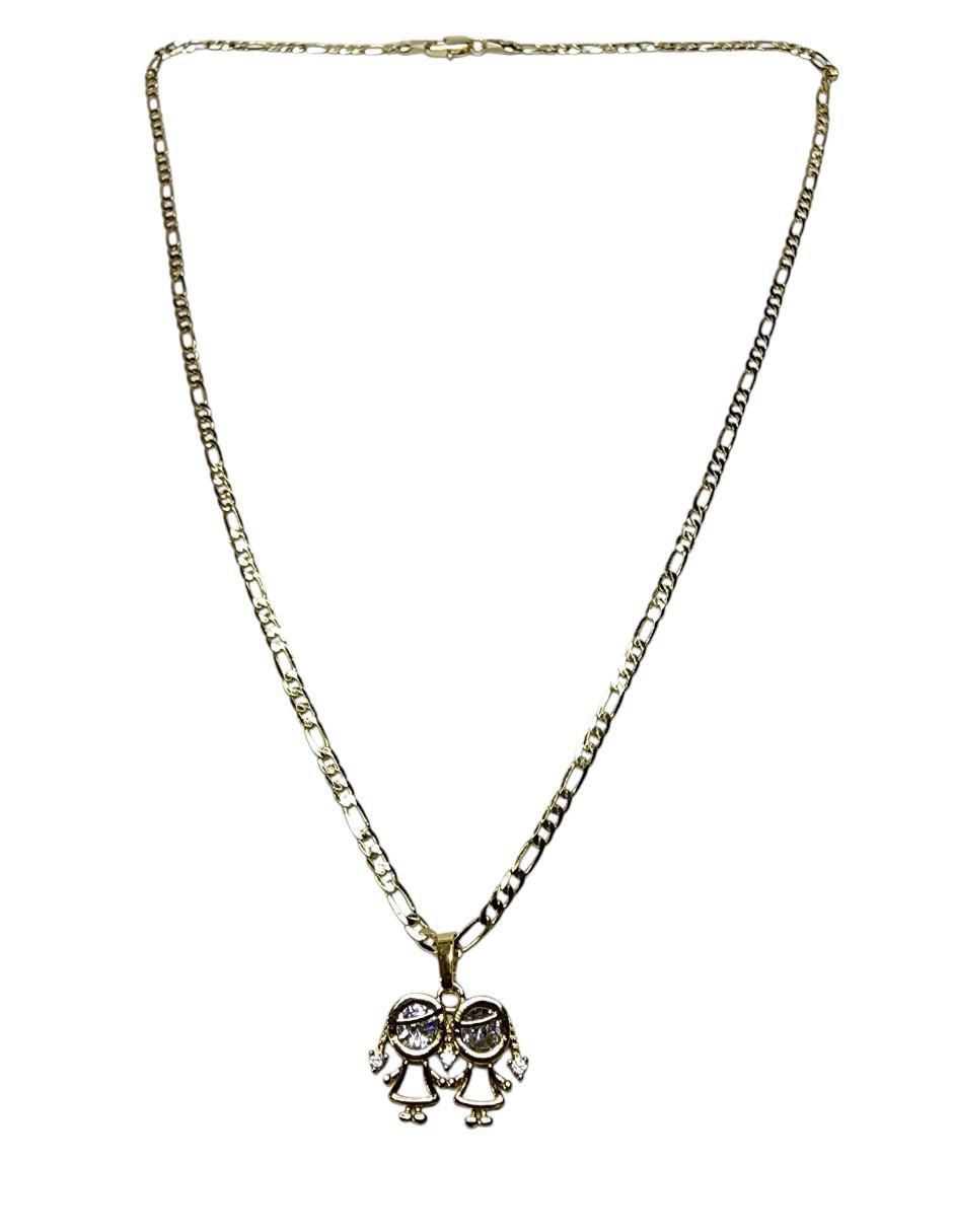 Collar con dije de niña de oro laminado 14 K 5