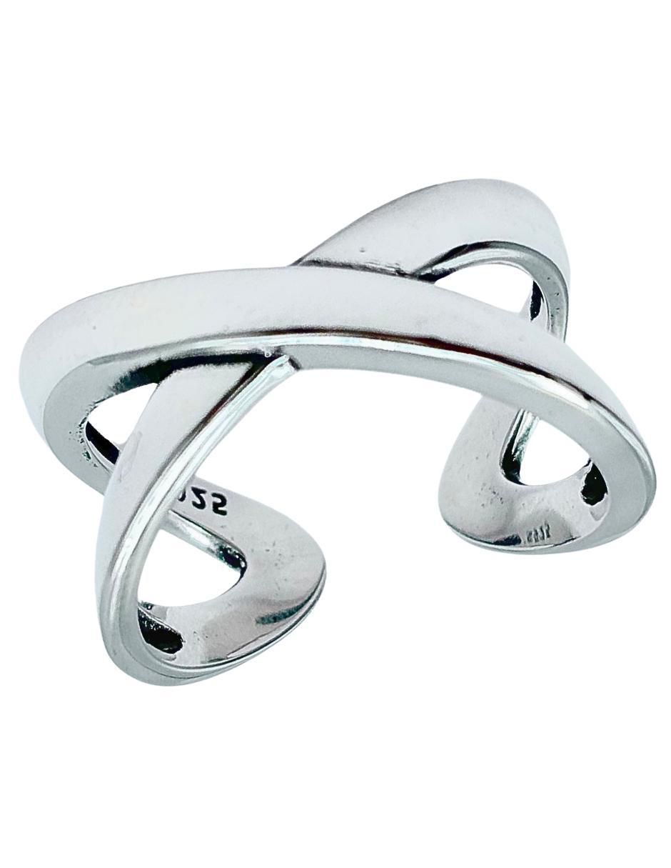 Anillo de cruz Brillo P 925 de plata