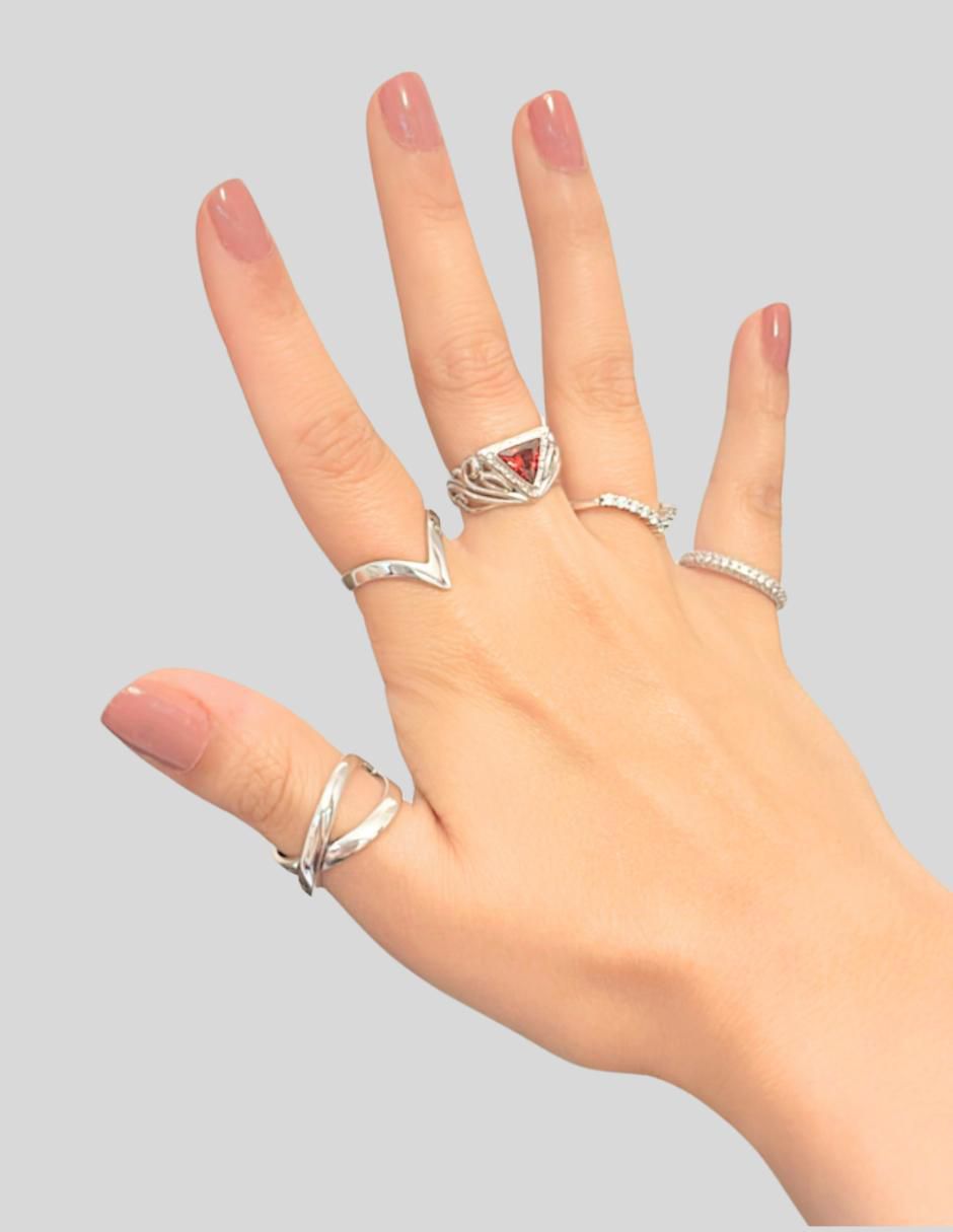 Anillo de cruz Brillo P 925 de plata 4