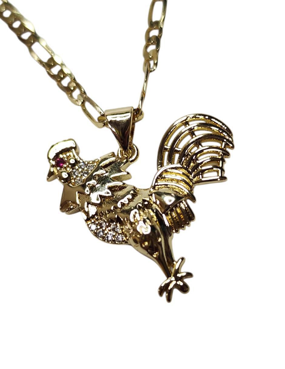 Collar con dije Gallo de oro laminado 14 K 5