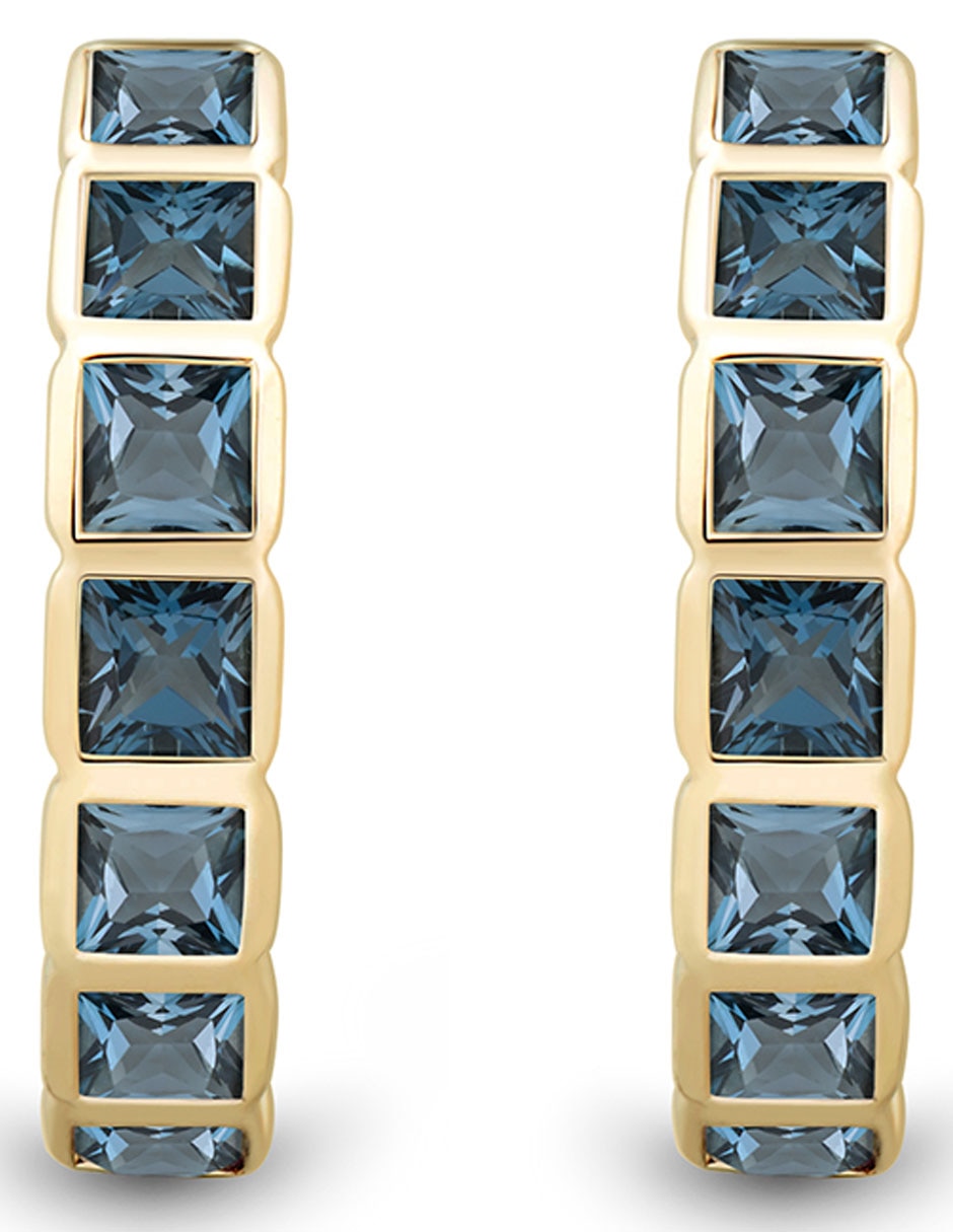 Aretes circulares de oro con acabado brillante topacio Aretes circulares de oro con acabado brillante topacio