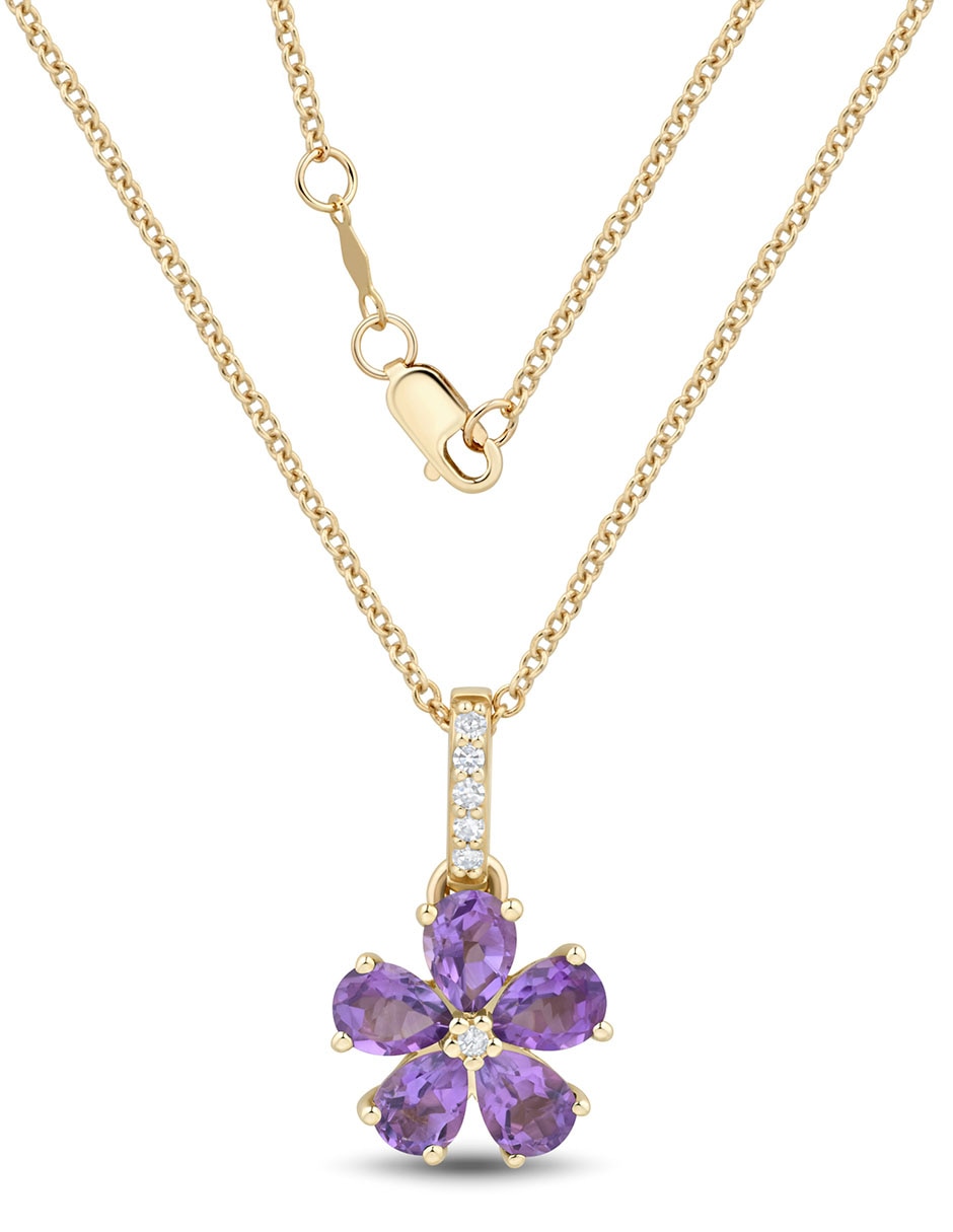 Collar de flor de oro 14 K 3