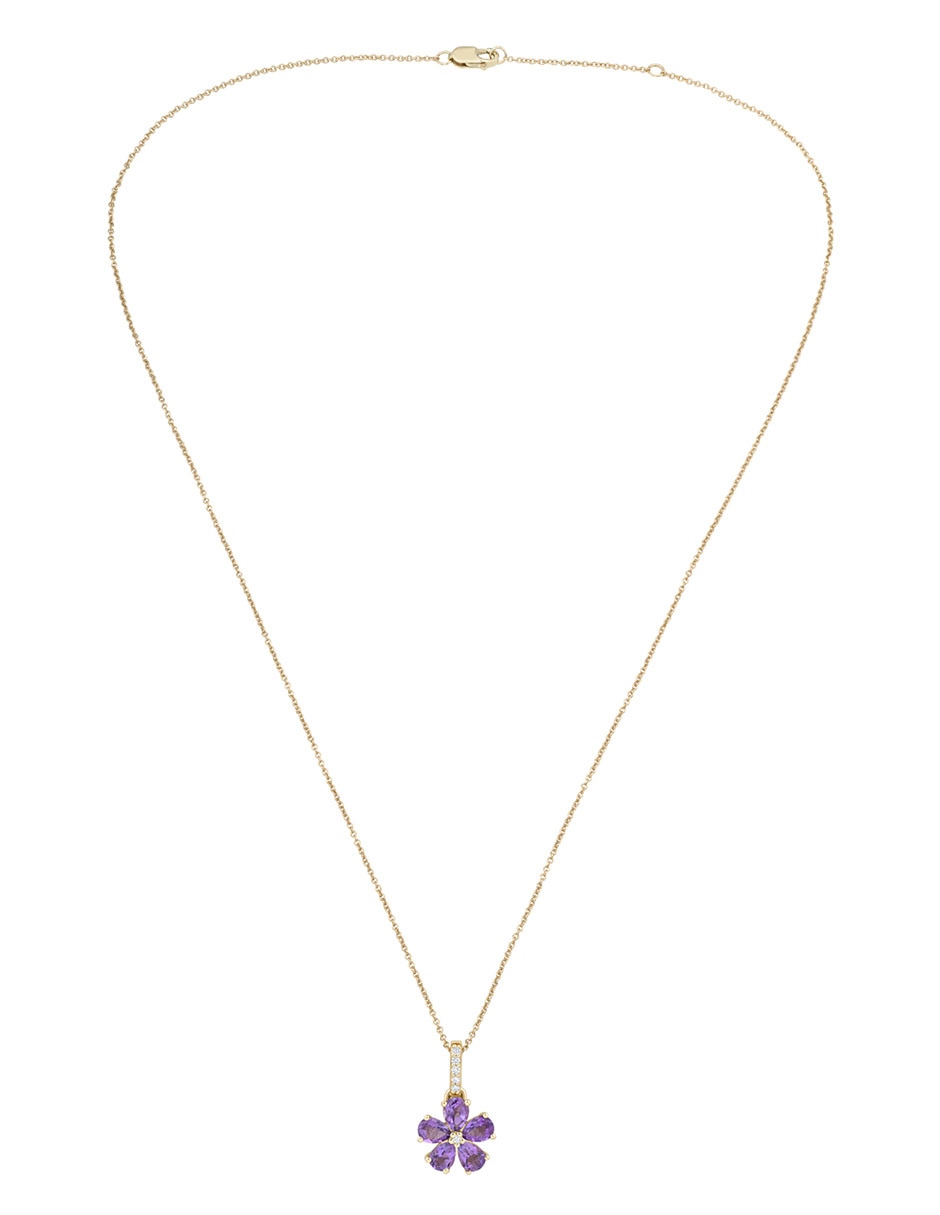 Collar de flor de oro 14 K 5