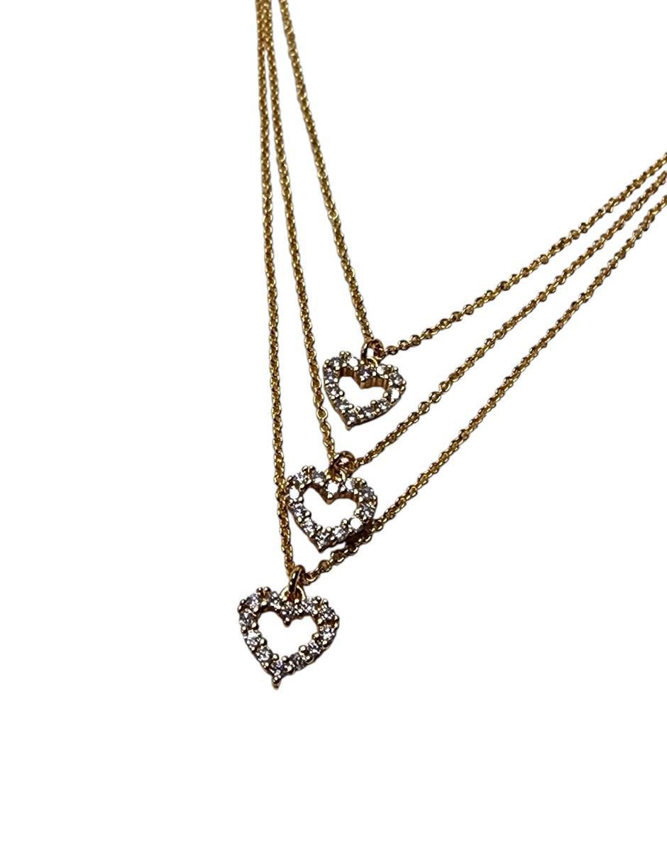 Collar de corazón Amor de oro laminado 14 K 3