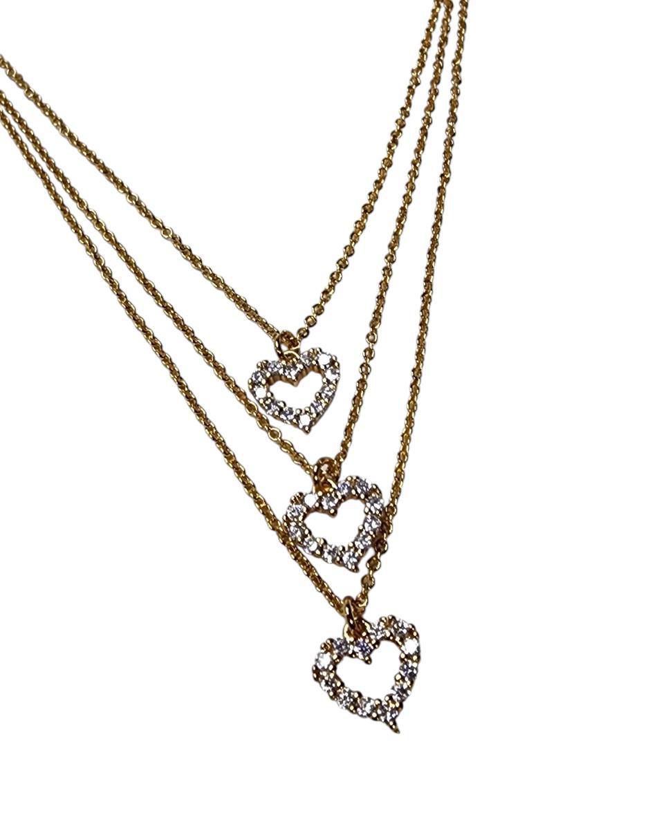 Collar de corazón Amor de oro laminado 14 K 4
