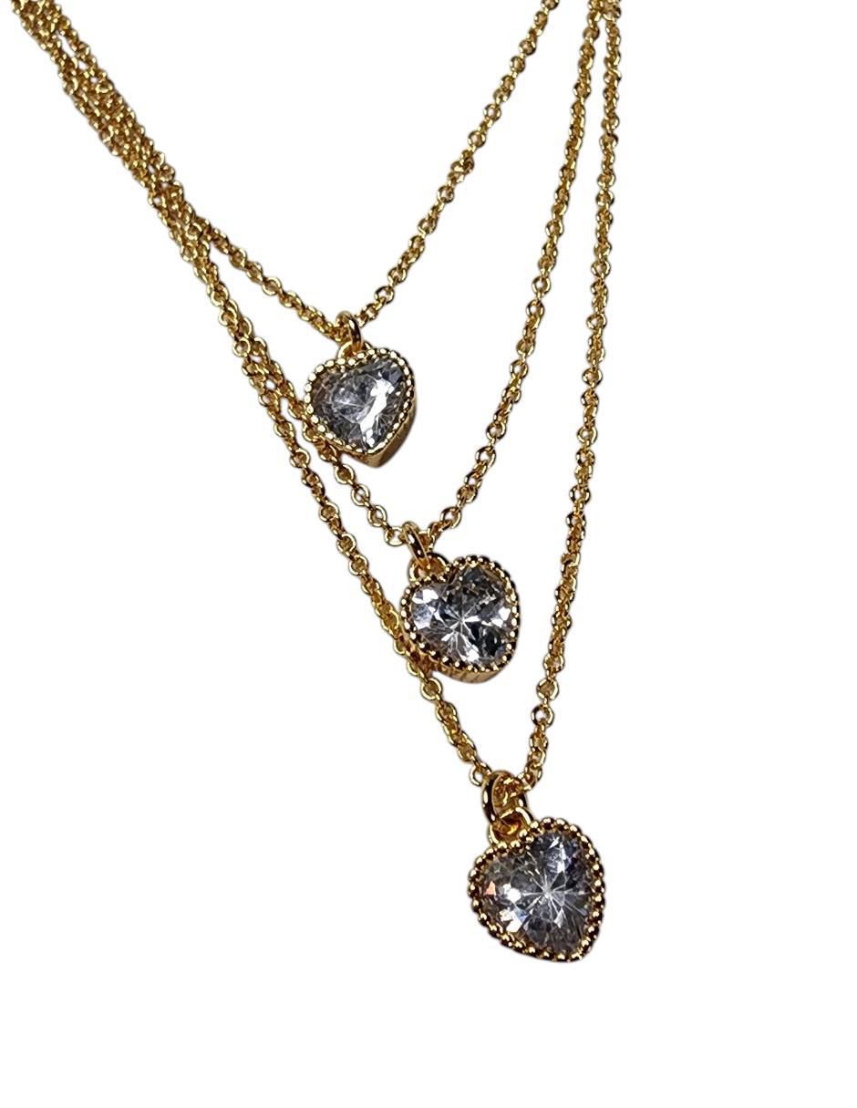 Collar de corazón Amor de oro laminado 14 K 3