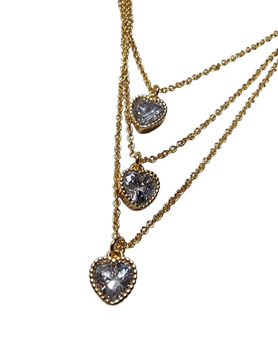 Collar de corazón Amor de oro laminado 14 K 4