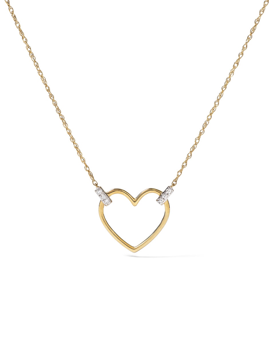 Collar de corazón de oro 14 K