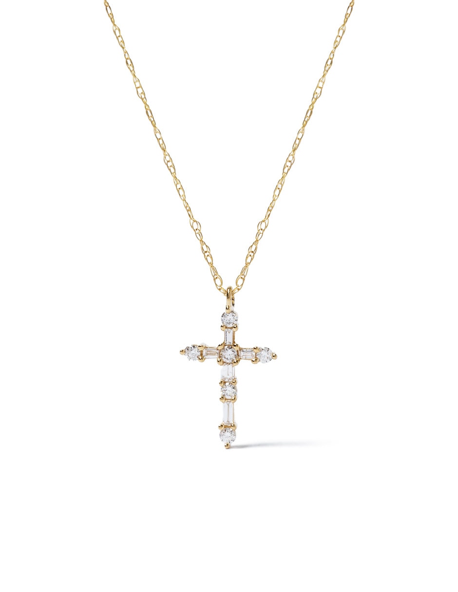 Collar de cruz de oro 14 K