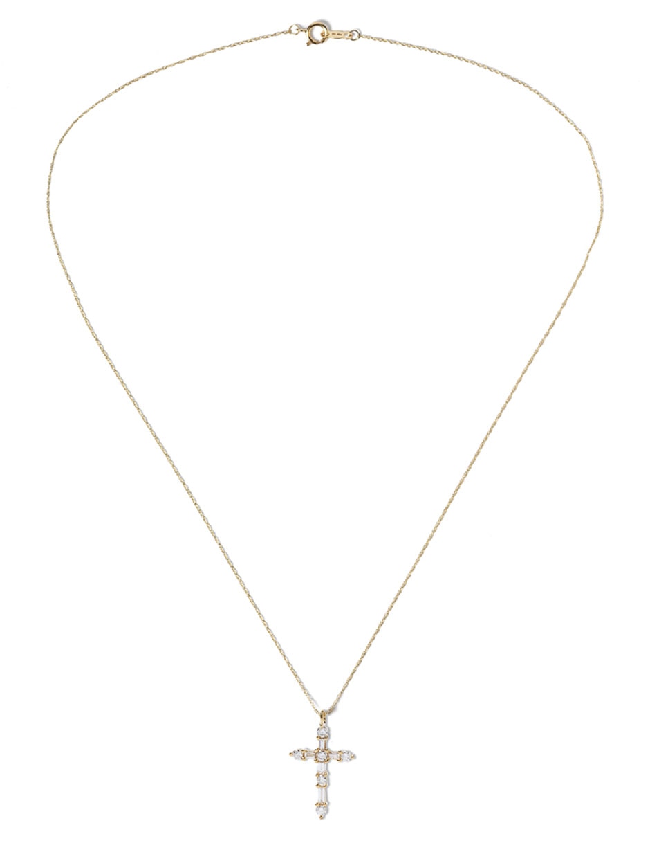 Collar de cruz de oro 14 K 2