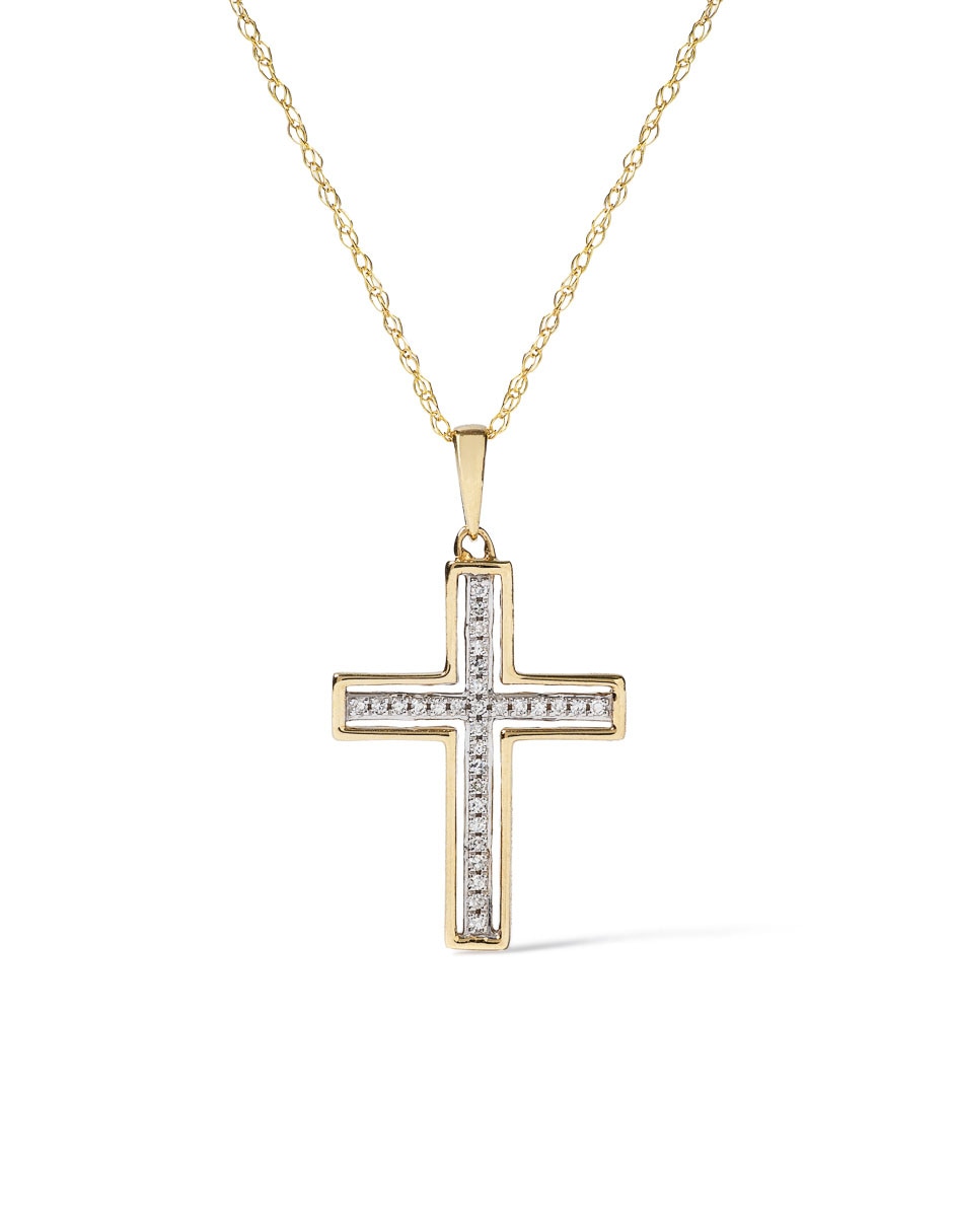 Collar de cruz de oro 14 K