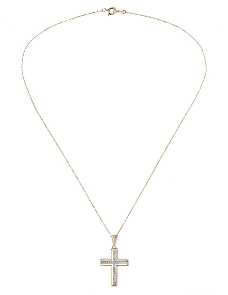 Collar de cruz de oro 14 K 2