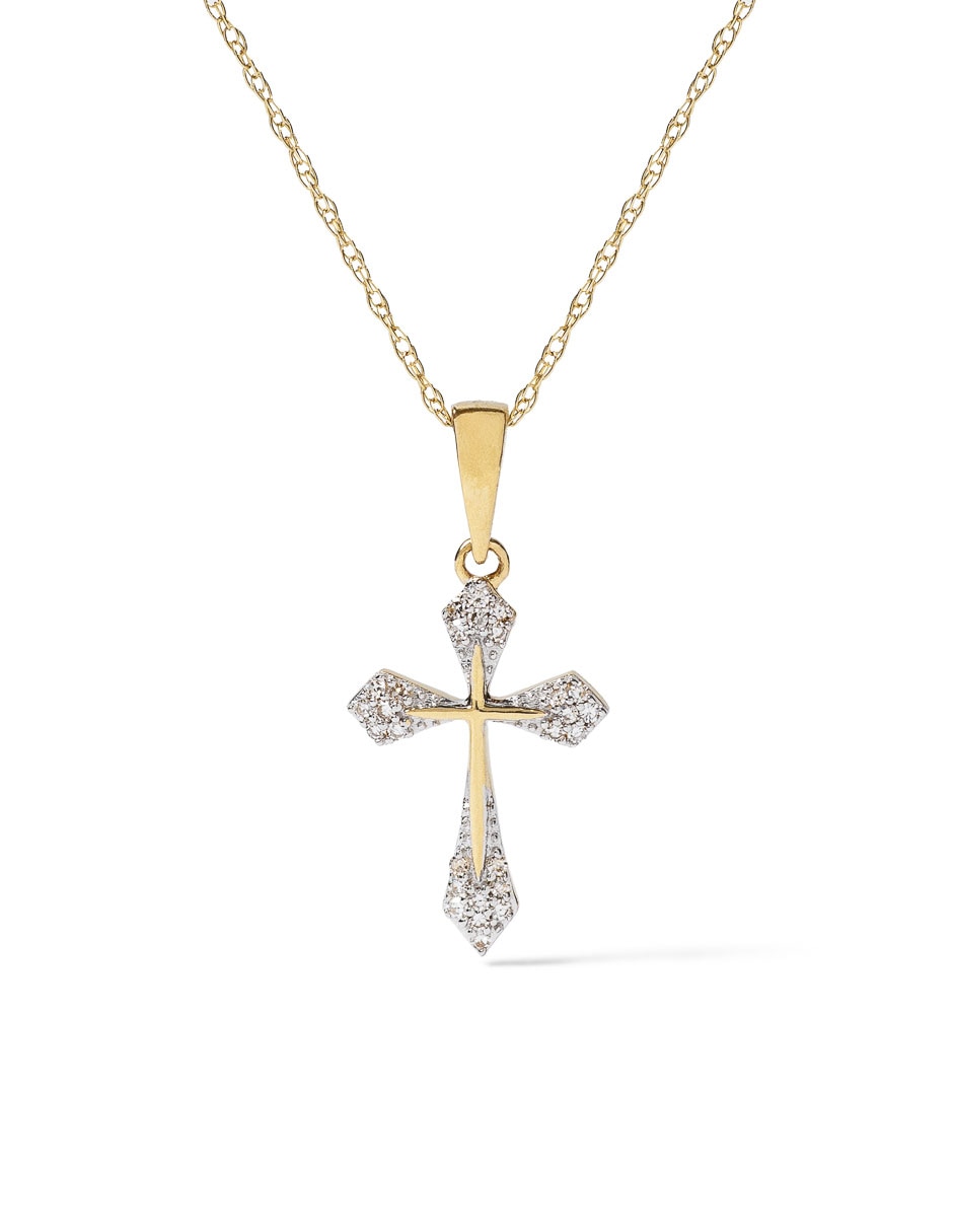 Collar de cruz de oro 14 K