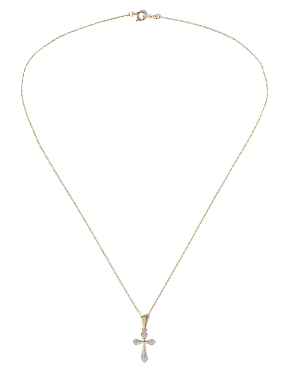 Collar de cruz de oro 14 K 2