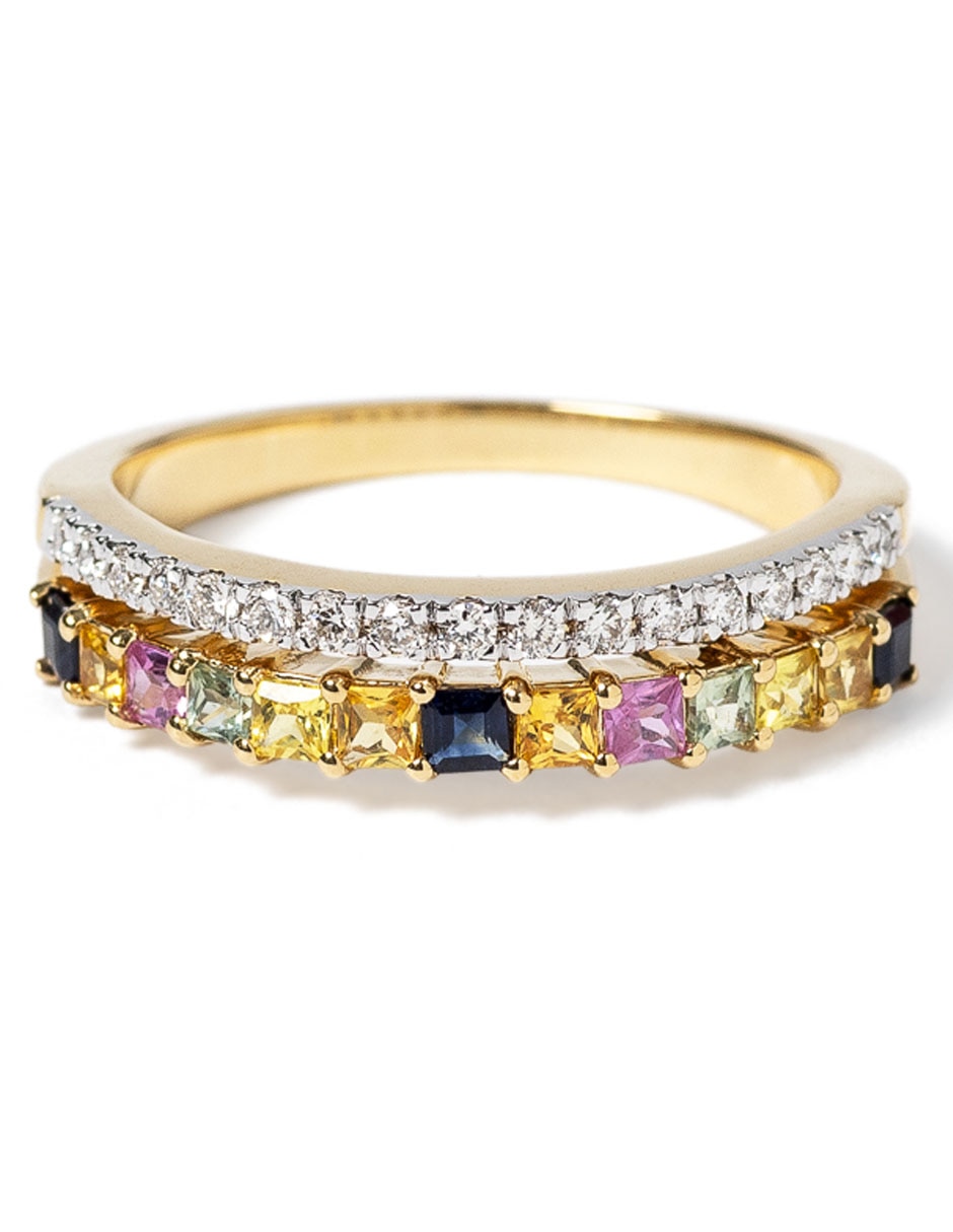 Anillo de compromiso de oro 14 k diamante