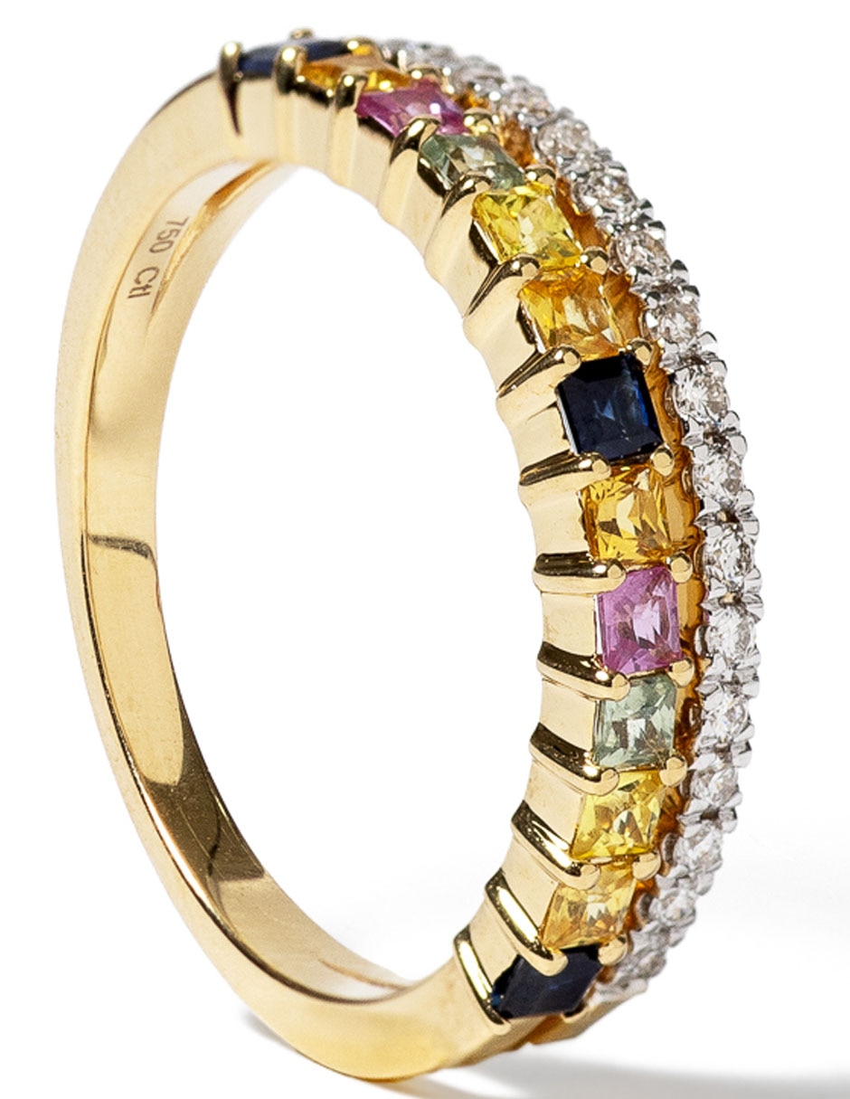 Anillo de compromiso de oro 14 k diamante 2