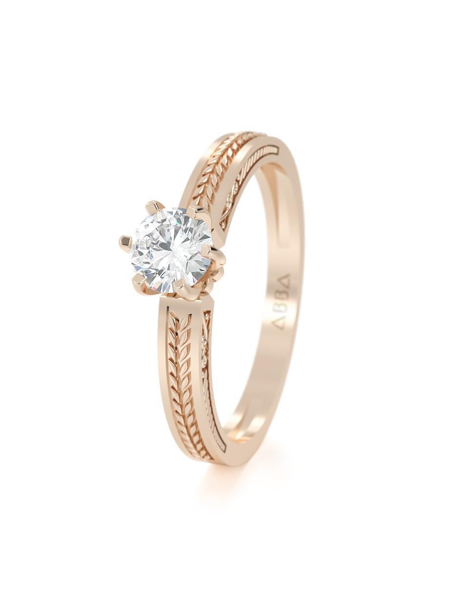 Anillo de compromiso de oro 10 k zirconia 2