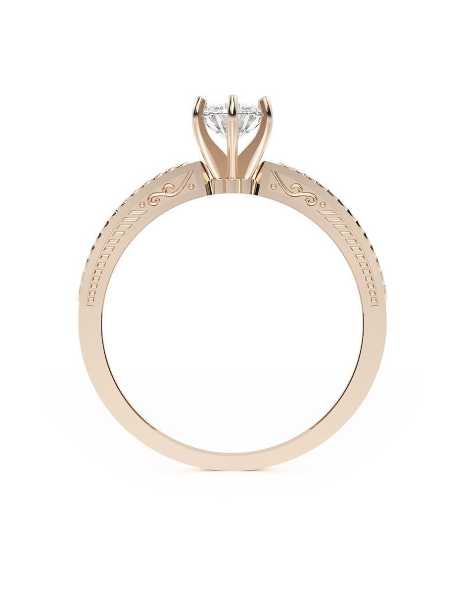 Anillo de compromiso de oro 10 k zirconia 3