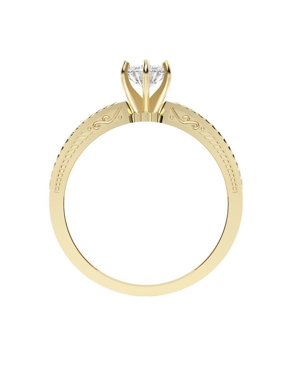 Anillo de compromiso "de" oro 14 k abba joyas sin familia zirconia