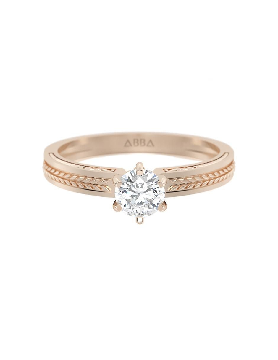 Anillo de compromiso de oro 14 K zirconia Anillo de compromiso de oro 14 K zirconia