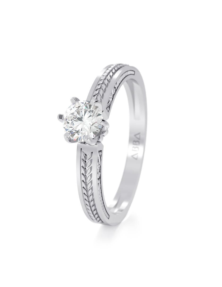 Anillo de compromiso de oro 14 K zirconia 2