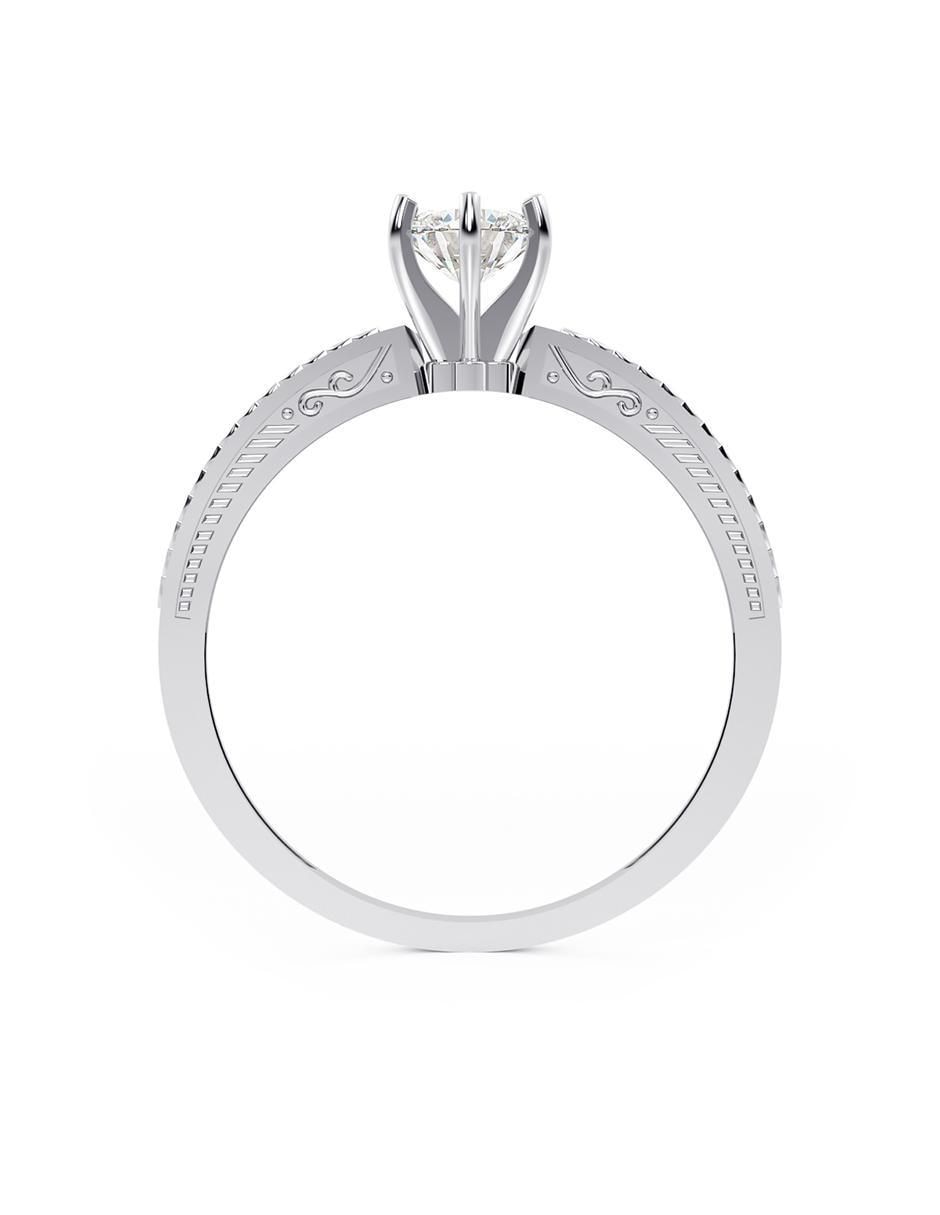 Anillo de compromiso de oro 14 K zirconia 3