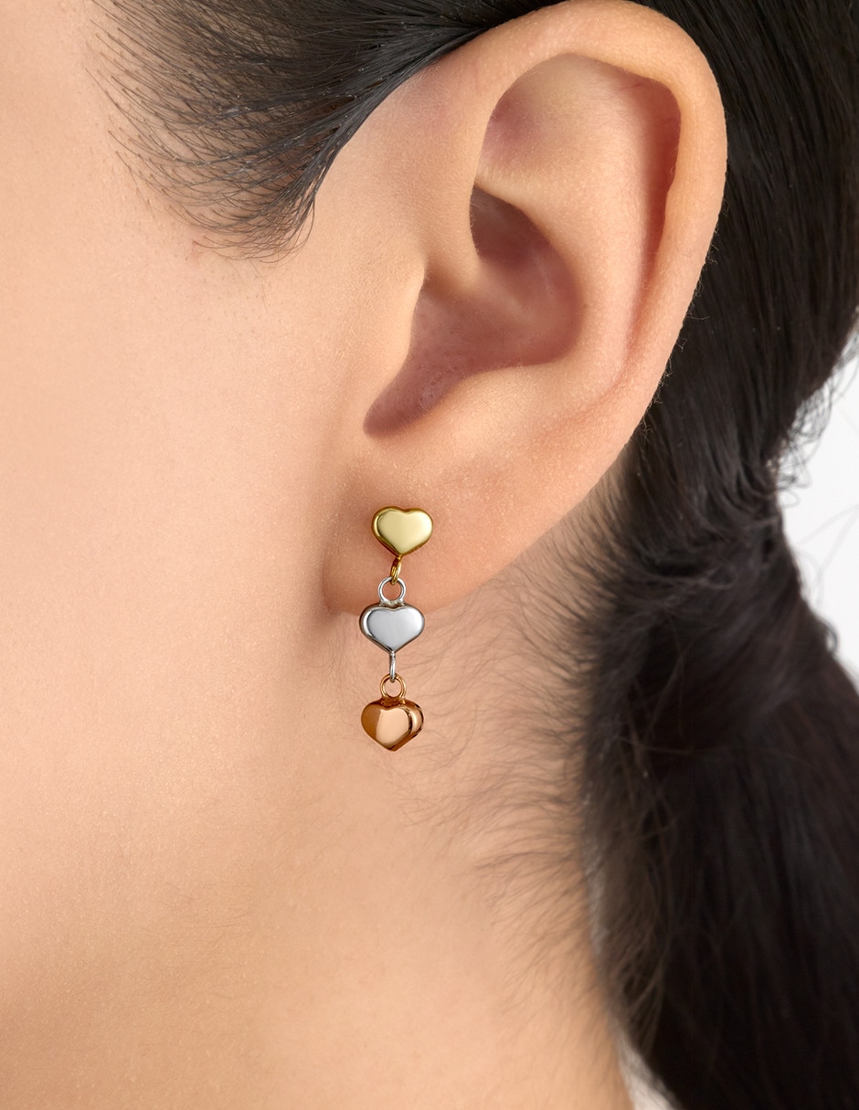 Aretes de corazón de oro florentino 2