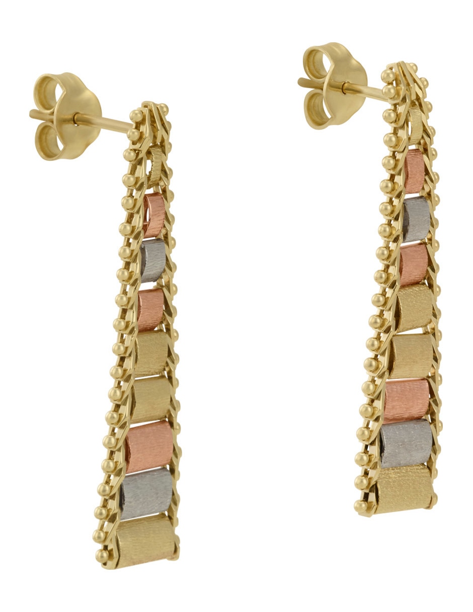 Aretes de eslabones de oro florentino