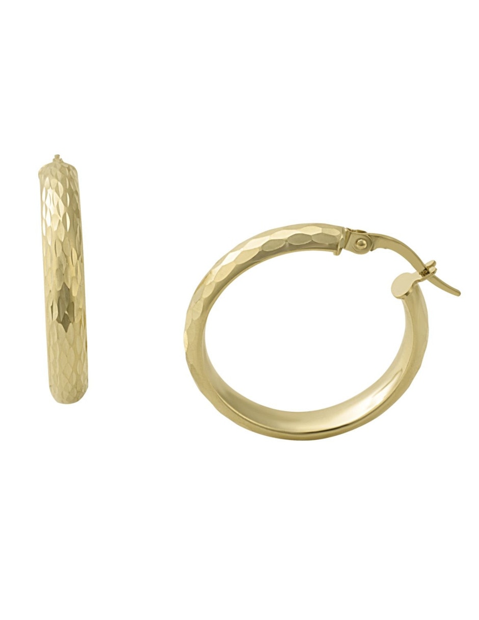 Arracadas de oro con acabado diamantado 3
